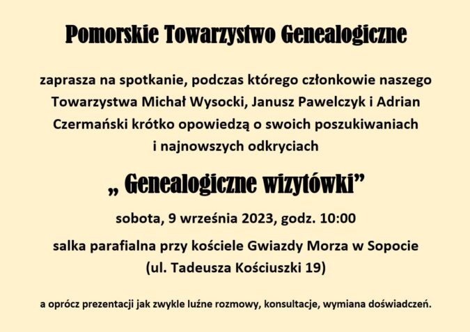 2023-09-09 Genealogiczne wizytówki