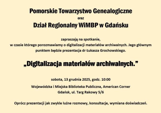 Grudzień 2025 – Digitalizacja materiałów archiwalnych
